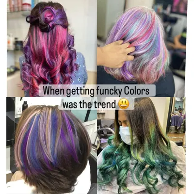 A throwback to when funky colors were the trend. From purple and pink to green, this shows our journey and passion for evolving with every style.