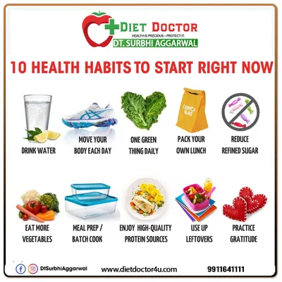 Here are 10 foundational health habits you can start right now. Simple actions like drinking more water, moving your body daily, and packing your own lunch create a powerful foundation for a healthier lifestyle.