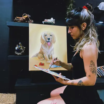 It was such an honor to paint this memorial portrait of Cleo, a beautiful angel pup. Creating these oil paintings helps families remember their loved ones, and it warms my heart to be a part of that.