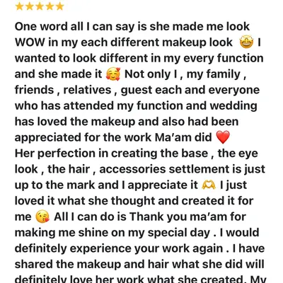 "She made me look WOW." Reading reviews like this is why I love what I do. It's all about creating different, perfect looks for every single function.