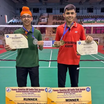 A proud moment with both the winner and runner-up from the All India Sub Junior National Ranking tournament in Jaipur. Our training methodology prepares multiple players to reach the highest levels of competition.