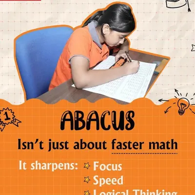 Abacus training is not just about getting faster at math. As this graphic shows, it sharpens essential life skills like focus, speed, and logical thinking, which builds a child's overall confidence.