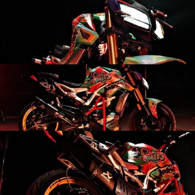 Different angles of the custom TVS Apache 310 R graphic kit. Every detail is designed to pop, from the headlights to the tail. This isn't just a sticker, it's a whole new personality for your bike.