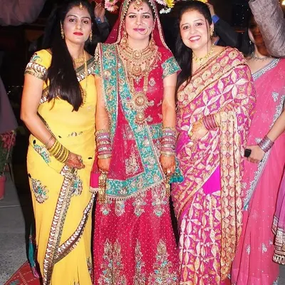 This is me in my original wedding lehenga. It's beautiful, but after years, I wanted to give it a modern update to be able to wear it again.