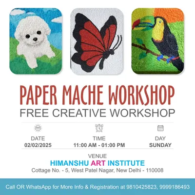 Join our free Paper Mache workshop. This is a great opportunity to try a new craft, meet fellow creatives, and learn a fun skill without any commitment. All materials are provided.