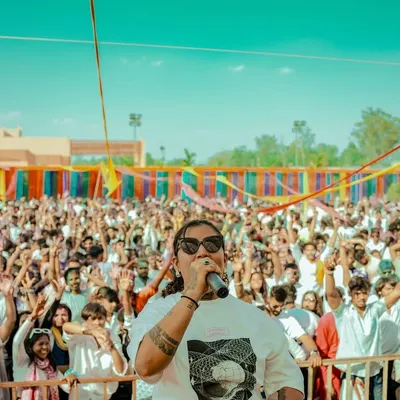 Happy Holi! There's nothing like celebrating the festival of colors with thousands of people, microphone in hand, and music blasting.