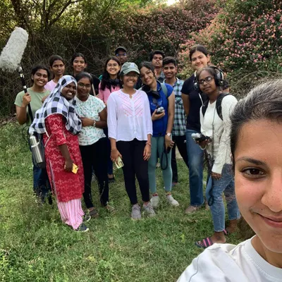 A selfie with my sharp and sensitive students at Azim Premji University. I love teaching location sound recording and sharing my passion with the next generation of filmmakers and artists.