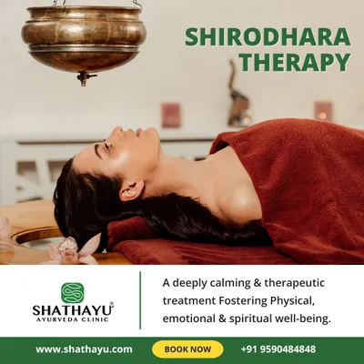 A client in a state of deep relaxation during Shirodhara therapy. This treatment is fundamental to my approach for fostering physical, emotional, and spiritual well-being by calming the mind.