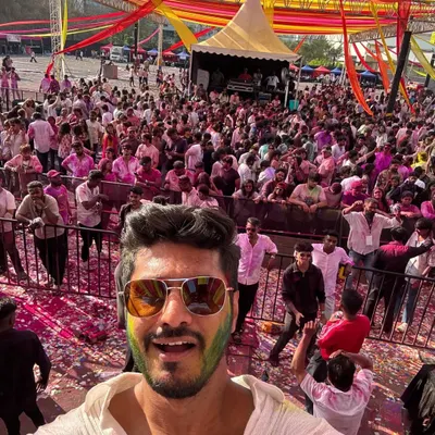 A selfie with the incredible crowd at the Inorbit Mall Holi festival. There's nothing like connecting with thousands of people, surrounded by color, music, and pure joy. This is the energy of my outdoor festival sets.