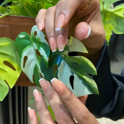 The perfect example of a classic French tip on beautifully shaped gel extensions. This look is my go-to for zero drama, just pure, simple elegance.