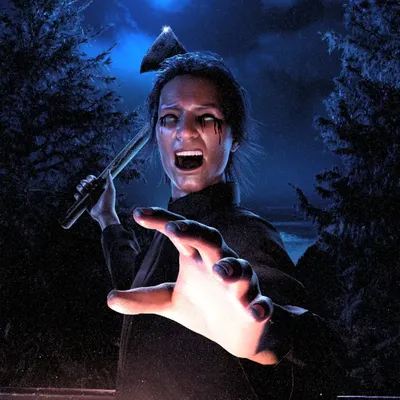 The first chapter of my 'Flicker Island' narrative. This scene depicts a character possessed and driven to madness, with bleeding eyes and a glowing hand. The piece is designed to establish the story's violent, supernatural tone.