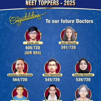 My students' success is my greatest achievement. This graphic showcases the outstanding results from our NEET coaching, including top scores and an All India Rank of 984. These numbers represent the hard work and dedication that turn medical school aspirations into reality.