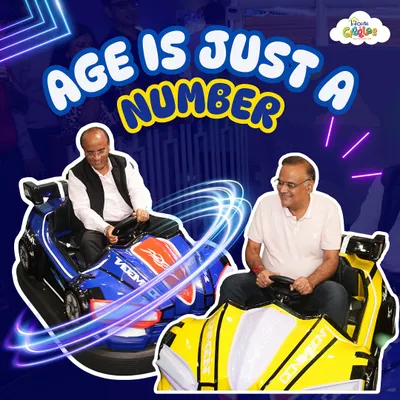 Who says fun has an age limit? At House of Giggles, everyone can be a kid again. Watch as these grown-ups unleash their inner child on our super fun bumper cars.