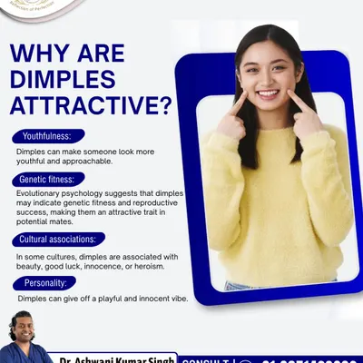 Dimples are often considered attractive because they are associated with youthfulness, genetic fitness, and a playful personality. I can create natural looking dimples to enhance your smile.