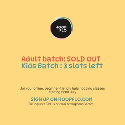 My classes are designed for small groups to ensure every child gets the attention they need, and they often fill up quickly. This graphic shows an update from a recent session where the adult batch sold out, with only a few spots left for the kids' batch. Be sure to check for new openings.