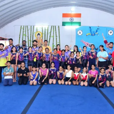 A group photo of our incredible participants and coaches after our 3rd Edition Inter-School & Inter-Club Gymnastics Competition. A grand success made possible by our amazing team.
