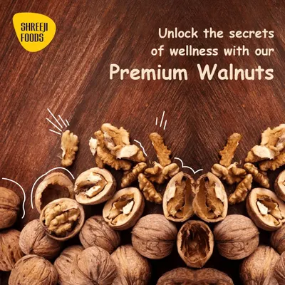 Health is real wealth, and my premium walnuts are packed with it. Sourced for their quality and size, these walnuts are great for your brain, your heart, and for adding a healthy crunch to your daily diet.