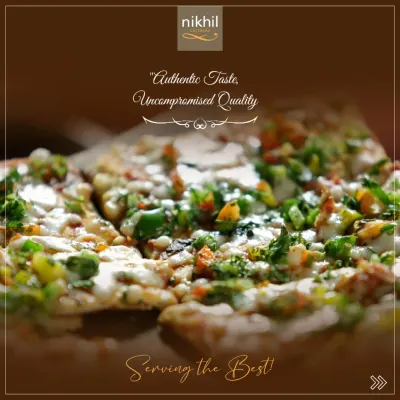 Our promise of "Authentic Taste, Uncompromised Quality" extends across all cuisines. While we are known for Maharashtrian food, our chefs are skilled in creating diverse menus, including popular dishes like this freshly made pizza, perfect for parties and multi-cuisine events.