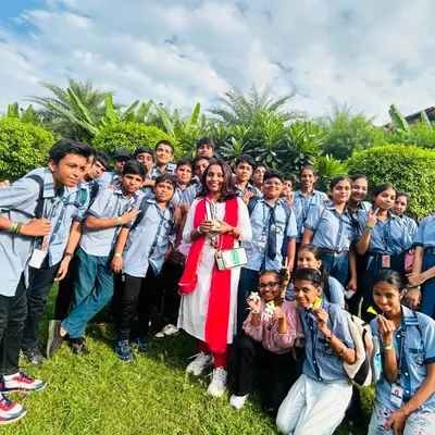 Nothing makes me happier than connecting with the audience, no matter their age. This picture from a school outing at Vishalgarh captures the joy of interacting with a young, energetic crowd and making sure everyone feels like they're part of the fun.