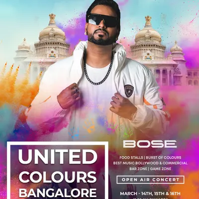 Get ready for the biggest Holi festival in Bangalore. I'll be playing live at United Colours of Bangalore, bringing the beats to the festival of colors.