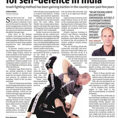 We were featured in a Business Standard article about our Global Head Instructor, Master Eyal Yanilov, and the growing traction of Krav Maga in India.