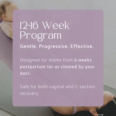 Our 12-16 week Mummy Tummy program is gentle, progressive, and effective. It's designed for moms starting from 6 weeks postpartum and is safe for both vaginal and C-section recovery.