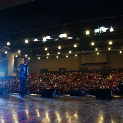 The view from the stage at IIT Bombay's Techfest is something else. One mic, thousands of hearts, and an adrenaline rush that is truly palpable.