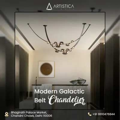 I designed the Modern Galactic Belt Chandelier as a piece of celestial art for your home. Its futuristic, flowing design brings a unique and sophisticated touch to contemporary interiors, making it a true conversation starter.