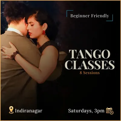 My beginner-friendly 8-session Tango course in Indiranagar is a great way to build a strong foundation. We focus on expert instruction in a fun environment, helping you improve fitness, relieve stress, and connect with others.