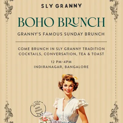 Come for the cocktails, conversation, tea, and toast. My Boho Brunch is a Sunday tradition.