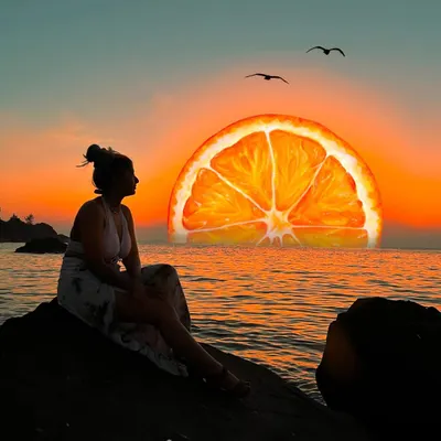 I turned a Goa sunset into a juicy slice of orange. This is a fun photo illustration where I combine my travel photography with digital art.