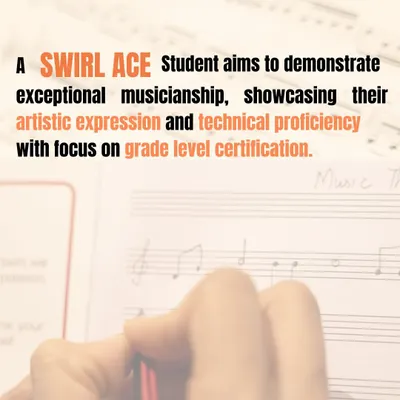Our 'Swirl ACE' program is designed for students who want to focus on grade-level certifications like the Trinity music exams. We provide structured coaching to help you achieve technical proficiency.