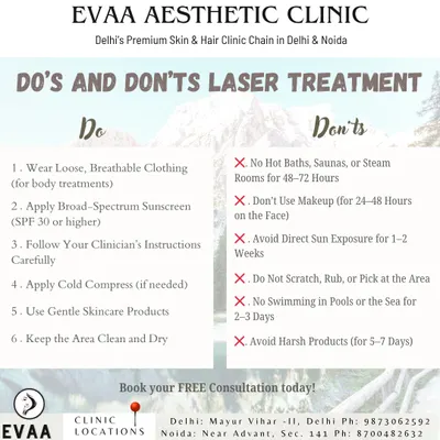 Essential do's and don'ts for laser treatment aftercare. Following these instructions, such as wearing sunscreen and avoiding sun exposure, is crucial for optimal results and healing.
