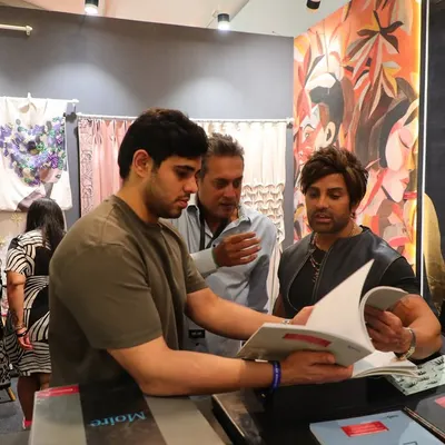 An unforgettable moment of elegance and inspiration at the Ajio Luxe Weekend. We were honored to have Yash Birla visit our booth to explore our exquisite wallpapers and fabrics.