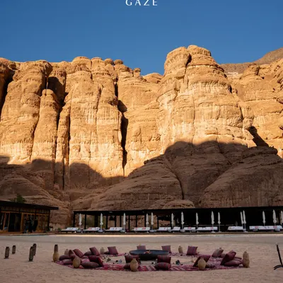 This was our sacred circle in the deserts of Al-Ula. Here, surrounded by ancient rock formations, we gathered for a zodiac ritual, connecting with the cosmos and the profound stillness of the landscape.