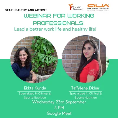 I often conduct webinars for working professionals who want to lead a healthier life despite a busy schedule. In this session, we discussed practical nutrition strategies to improve work-life balance and overall well-being.
