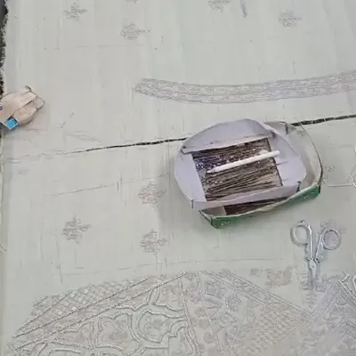 Every stitch tells a story. This is a look at the initial stages of my hand-embroidery process, where the design is first outlined before the intricate threadwork begins. This is the foundation of a true heirloom piece.