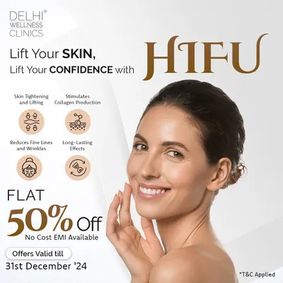 An incredible offer on our most popular non-surgical facelift. Get a flat 50% off on HIFU treatments to lift, tighten, and stimulate collagen for a more youthful appearance.