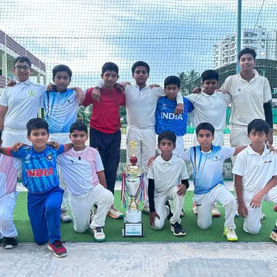 A proud moment for our academy as our U-14 players pose with the runners-up trophy from the PRK triangle series. Competing in tournaments is a key part of our coaching program, teaching valuable lessons beyond the practice nets.