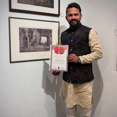 I am excited to hold the 'Kalanand' All India Grant certificate from the Prafulla Dahanukar Art Foundation for my painting "Timeless Beauty."