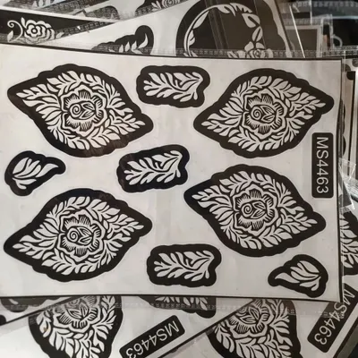 A beautiful floral and paisley stencil design. This is perfect for creating an elegant pattern on the back of your hand quickly and easily.
