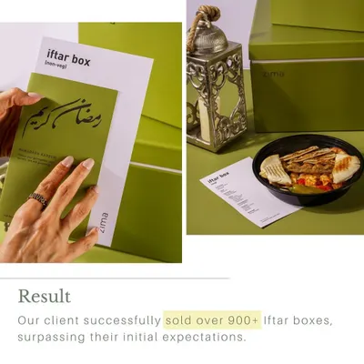 The ultimate proof of a successful campaign is in the sales numbers. Our integrated strategy for this client's Iftar box led to them selling over 900 units, a fantastic result that directly impacted their bottom line.