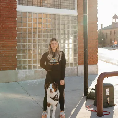 Me and my dog Floki, ready to help you with your training goals. Whether it's puppy basics or more complex behavioral issues, we're here for you.