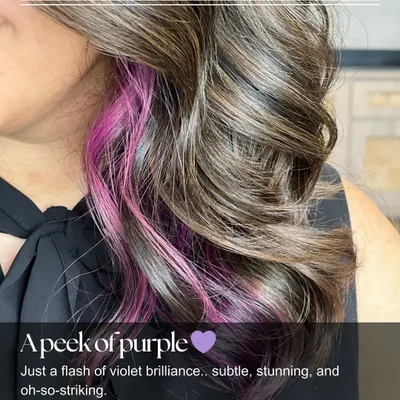 A peek of purple. This flash of violet brilliance is subtle yet stunning, adding a fun and unexpected pop of color.