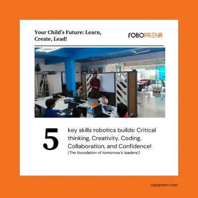 A glimpse into our interactive classroom where students are actively engaged in a lesson. We focus on building key skills like critical thinking, creativity, and collaboration through hands-on robotics projects.
