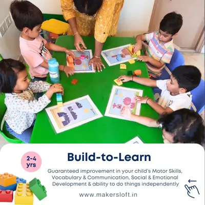 For our youngest creators aged 2-4, the Build-to-Learn program focuses on developing motor skills, vocabulary, and social-emotional intelligence through guided play.
