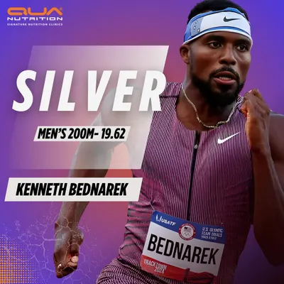 This is what peak performance looks like. I'm incredibly proud to have worked on the nutrition strategy for Olympic silver medalist Kenny Bednarek. Crafting a personalized sports diet for an elite sprinter like him involves precise meal timing and macronutrient balancing to fuel power and speed on the world's biggest stage.