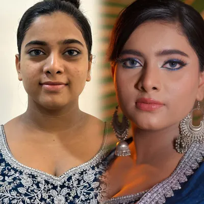 A simple yet stunning transformation. I love how the makeup blends seamlessly to match her skin tone, making everything look natural while letting the siren eyes speak.
