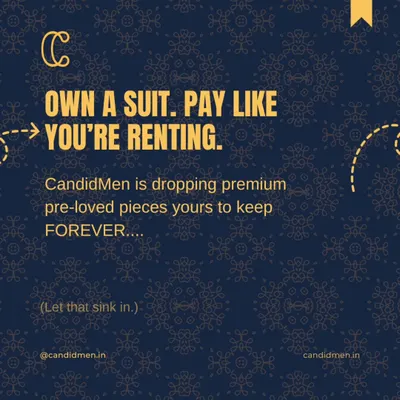Own a suit, pay like you're renting. That's our promise. We're dropping premium pre-loved pieces for you to keep forever. Let that sink in.