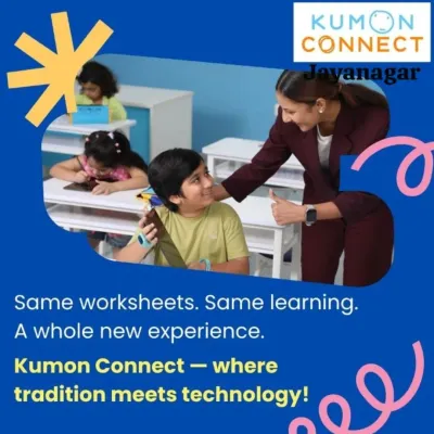 Our Kumon Connect program combines our trusted worksheets with the convenience of technology. Here, I'm guiding a student through a digital lesson, providing the same personalized support in a new format.